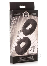 Master Series Cuffed in Fur Furry Handcuffs - Black