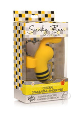 Shegasm Sucky Bee Rechargeable Silicone Clitoral Stimulating Finger Vibrator - Black/Yellow