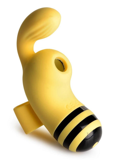 Shegasm Sucky Bee Rechargeable Silicone Clitoral Stimulating Finger Vibrator - Black/Yellow