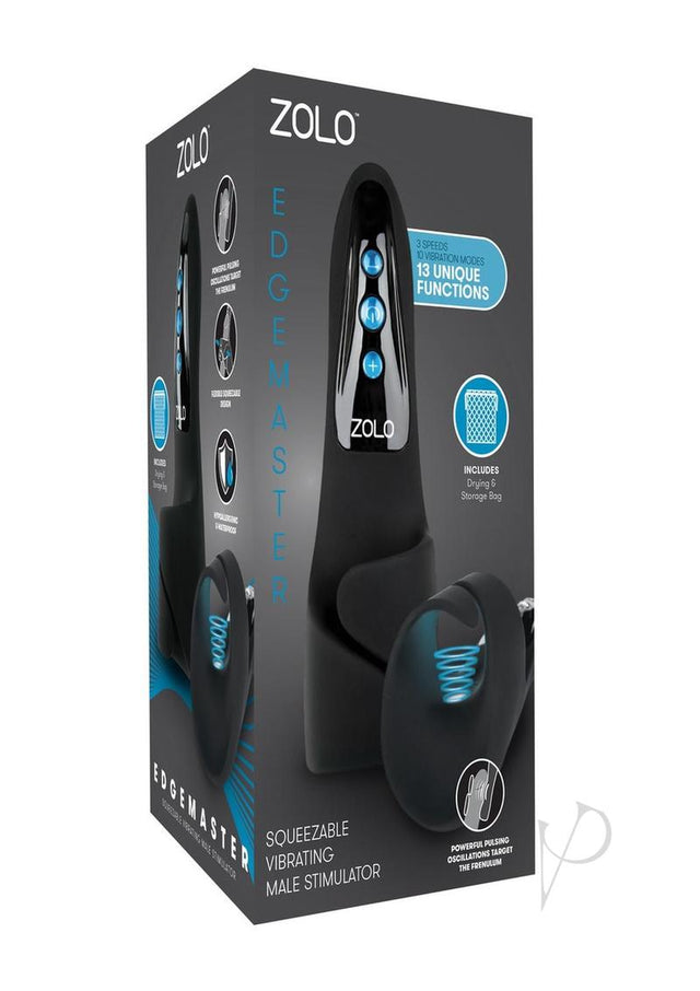 Zolo Edgemaster Silicone Rechargeable Vibrating Masturbator - Black