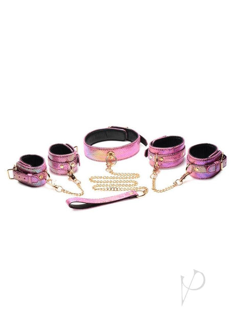 Master Series Captive Cobra Bondage Set (6 Piece) - Pink/Rainbow