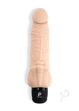 Powercocks Silicone Realistic Vibrator with Clitoral Stimulator 7in - Vanilla