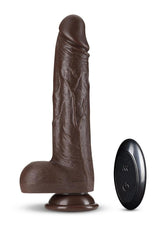 Dr. Skin Platinum Collection Silicone Dr. Murphy Rechargeable Thrusting Dildo with Remote Control 8in - Chocolate