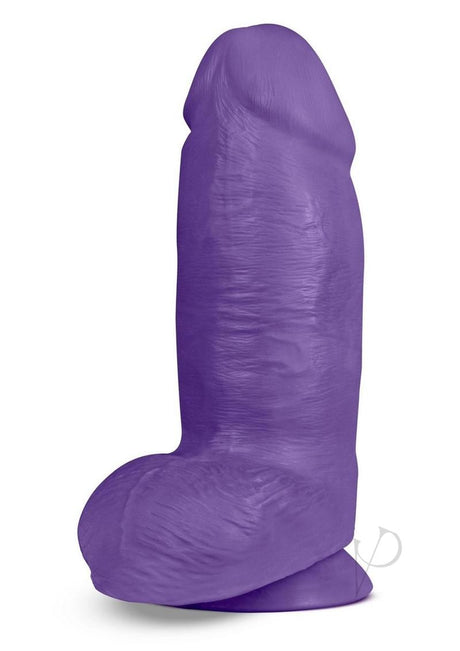 Au Naturel Bold Chub Dildo with Suction Cup and Balls 10in - Purple