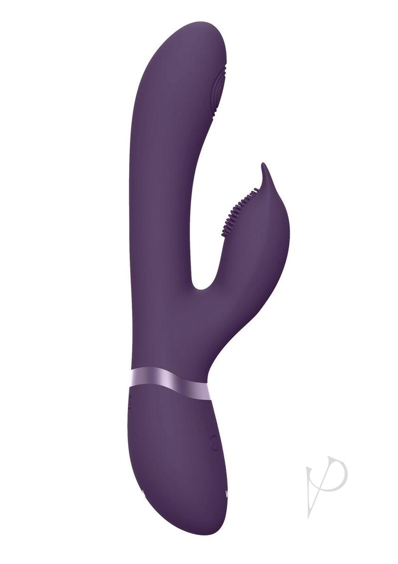 Vive Aimi Rechargeable Silicone Pulse Wave and Vibrating G-Spot Rabbit - Purple