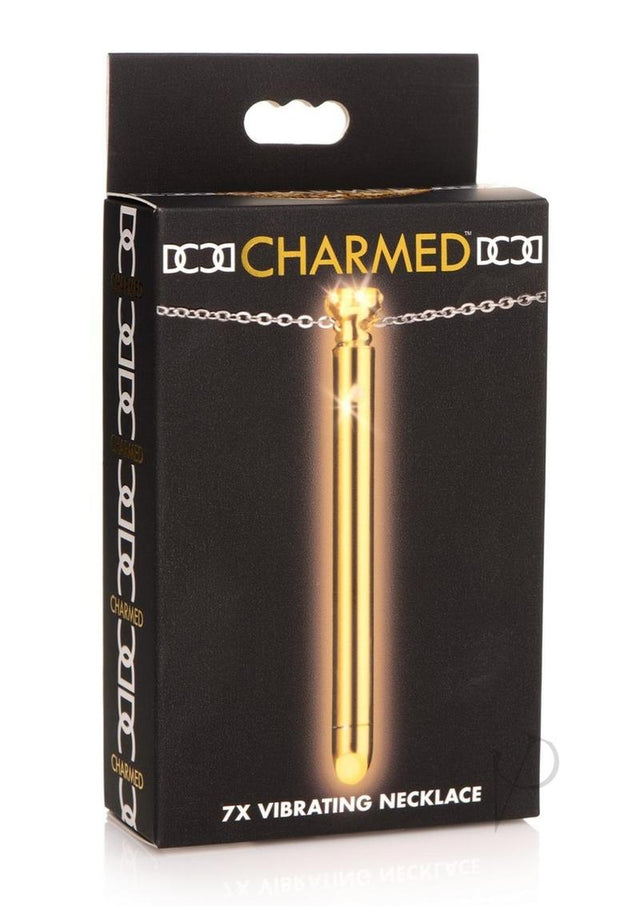 Charmed Rechargeable Stainless Steel 7X Vibrating Necklace - Gold