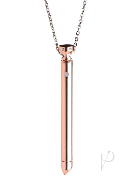 Charmed Rechargeable Stainless Steel 7X Vibrating Necklace - Rose Gold