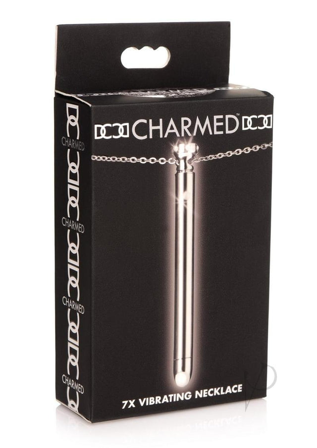 Charmed Rechargeable Stainless Steel 7X Vibrating Necklace - Silver