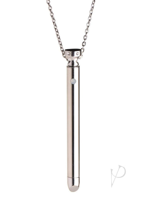 Charmed Rechargeable Stainless Steel 7X Vibrating Necklace - Silver