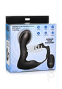 Swell Rechargeable Silicone Inflatable 10X Vibrating Prostate Plug with Cock and Ball Ring and Remote Control - Black