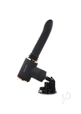 Too Hot to Handle Rechargeable Silicone Thrusting Vibrator with Suction Cup - Black