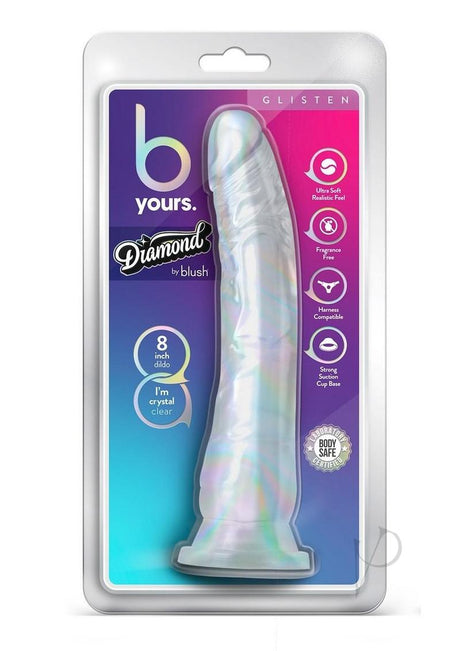 B Yours Diamond Glisten Dildo 8.75in - Clear