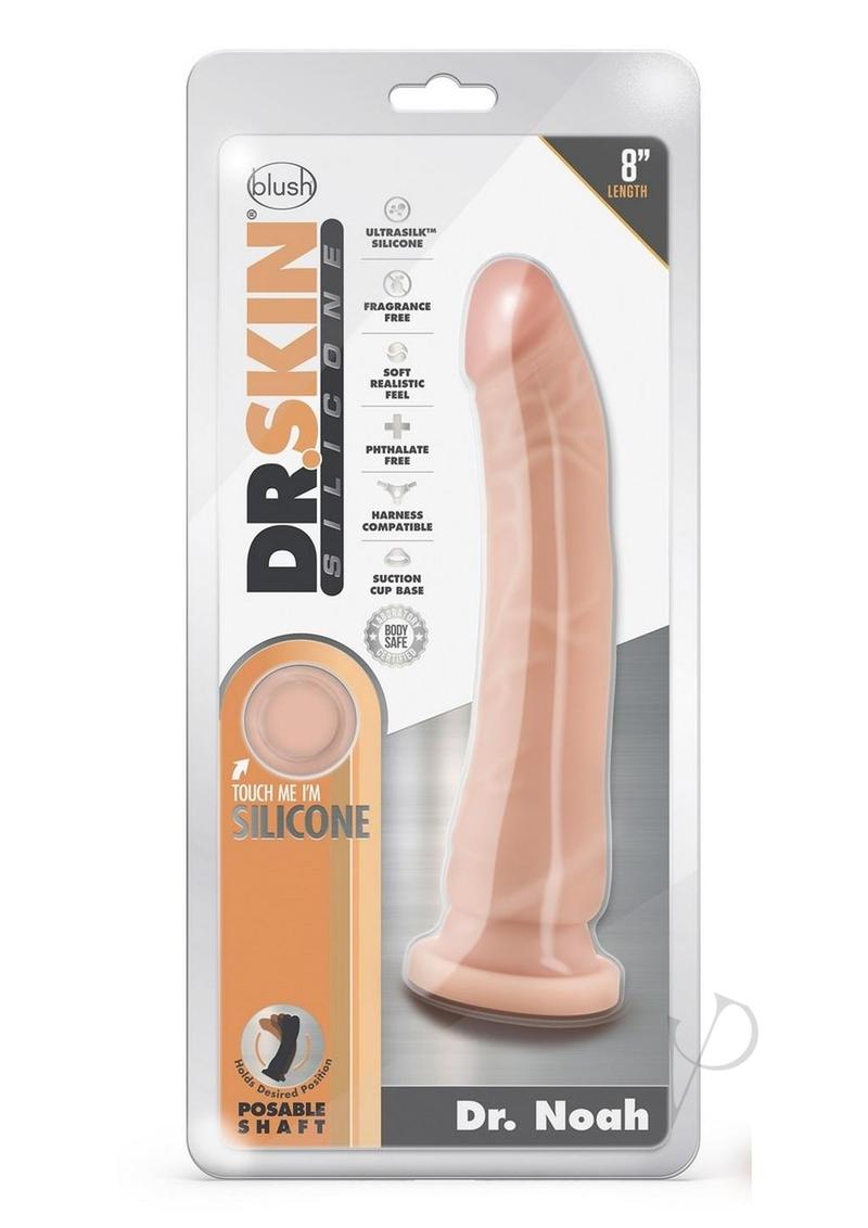 Dr. Skin Platinum Collection Dr. Noah Silicone Dildo with Suction Cup 8in - Vanilla