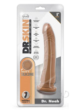 Dr. Skin Platinum Collection Dr. Noah Silicone Dildo with Suction Cup 8in - Caramel