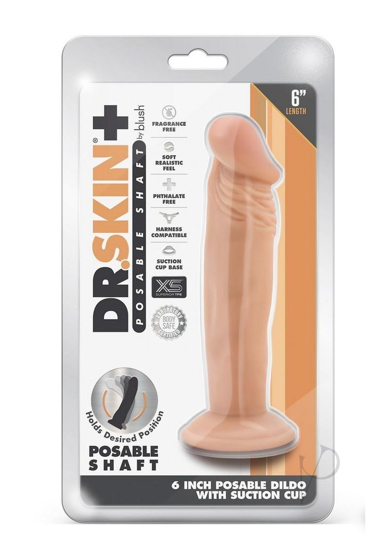 Dr. Skin Plus Gold Collection Posable Dildo 6in - Vanilla