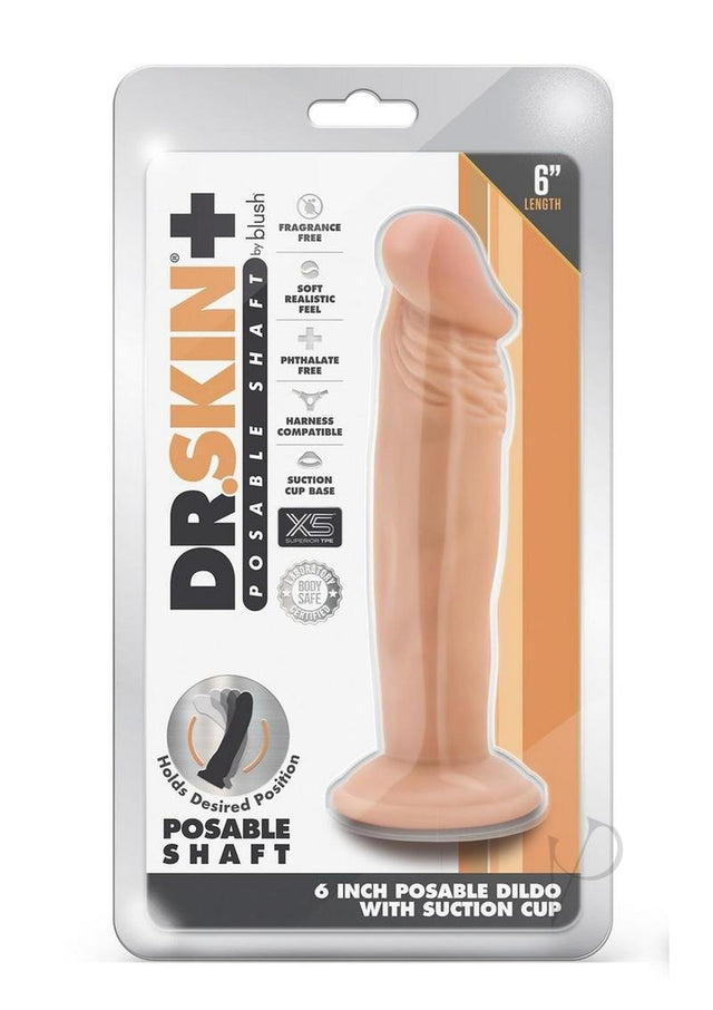 Dr. Skin Plus Gold Collection Posable Dildo 6in - Vanilla