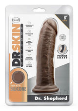 Dr. Skin Platinum Collection Dr. Shepherd Silicone Dildo with Suction Cup 8in - Chocolate