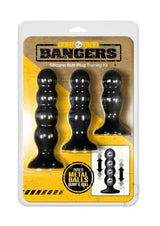 Boneyard Bangers Silicone Weighted Butt Plug Training Kit (3 per Set) - Black