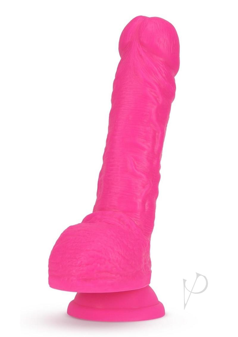 Neo Dual Density Dildo 9in - Neon Pink