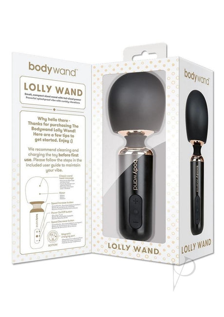 Bodywand Lolly Rechargeable Silicone Massager - Black/Rose Gold