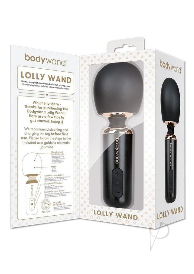 Bodywand Lolly Rechargeable Silicone Massager - Black/Rose Gold