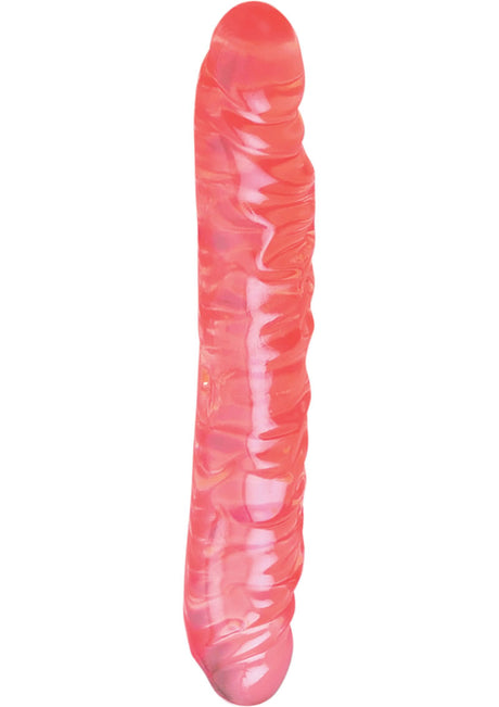 Translucence Veined Double Dildo 12in - Pink