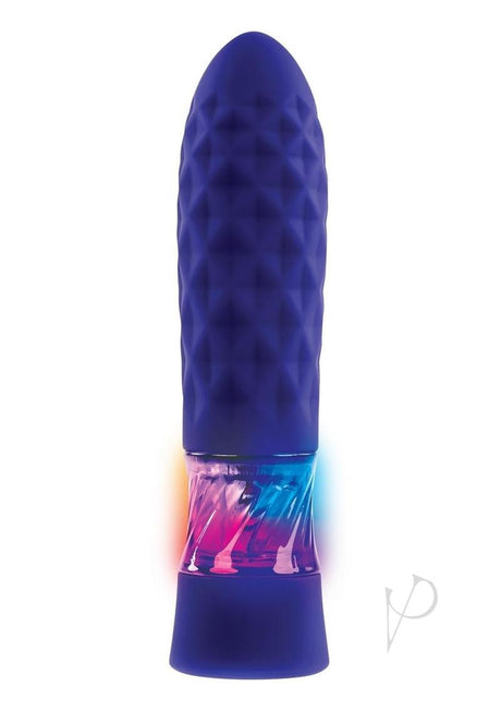 Raver Rechargeable Silicone Light-Up Vibrating Bullet - Blue