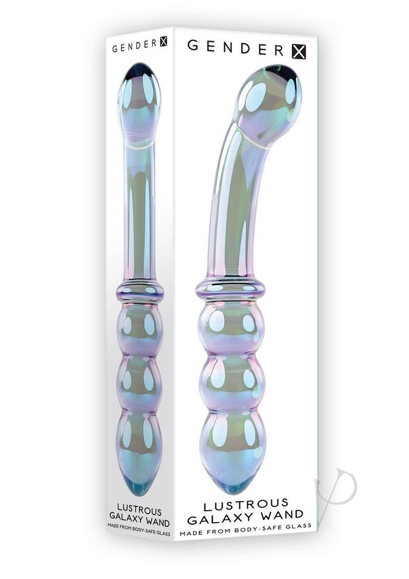 Gender X Lustrous Galaxy Wand Glass Dildo - Multicolor