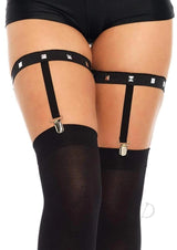 Leg Avenue Studded Elastic Garter Suspender - OS - Black