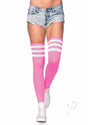 Leg Avenue Athlete Thigh Hi with 3 Stripe Top - O/S - Pink