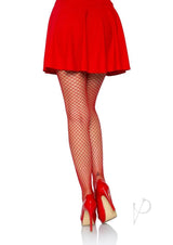 Leg Avenue Spandex Industrial Net Tights - OS - Red