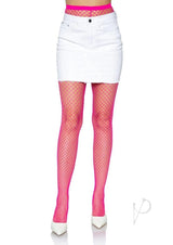 Leg Avenue Spandex Industrial Net Tights - O/S - Neon Pink