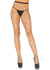 Leg Avenue Indescent Rhinestone Fence Net Tights - O/S - Black