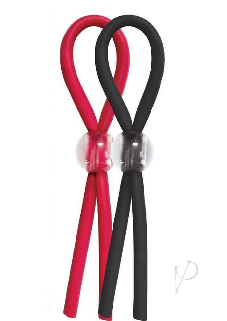 Enhancer Silicone Cock Ties - Red/Black