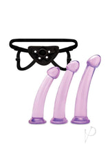 Lux Fetish Size Up Dildo and Harness Pegging Training Set (3 Piece) - Purple