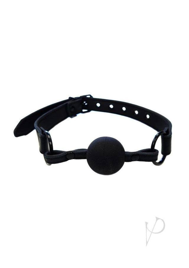 Rouge Leather Ball Gag - Black