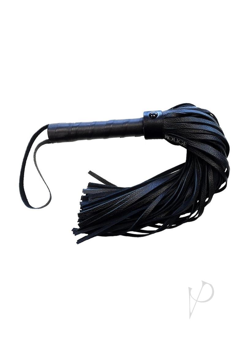 Rouge Long Leather Flogger - Black