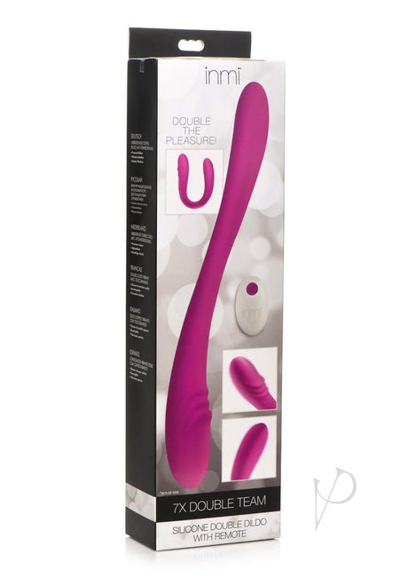 Inmi 7X Double Down Rechargeable Silicone Double Dildo with Remote Control - Purple