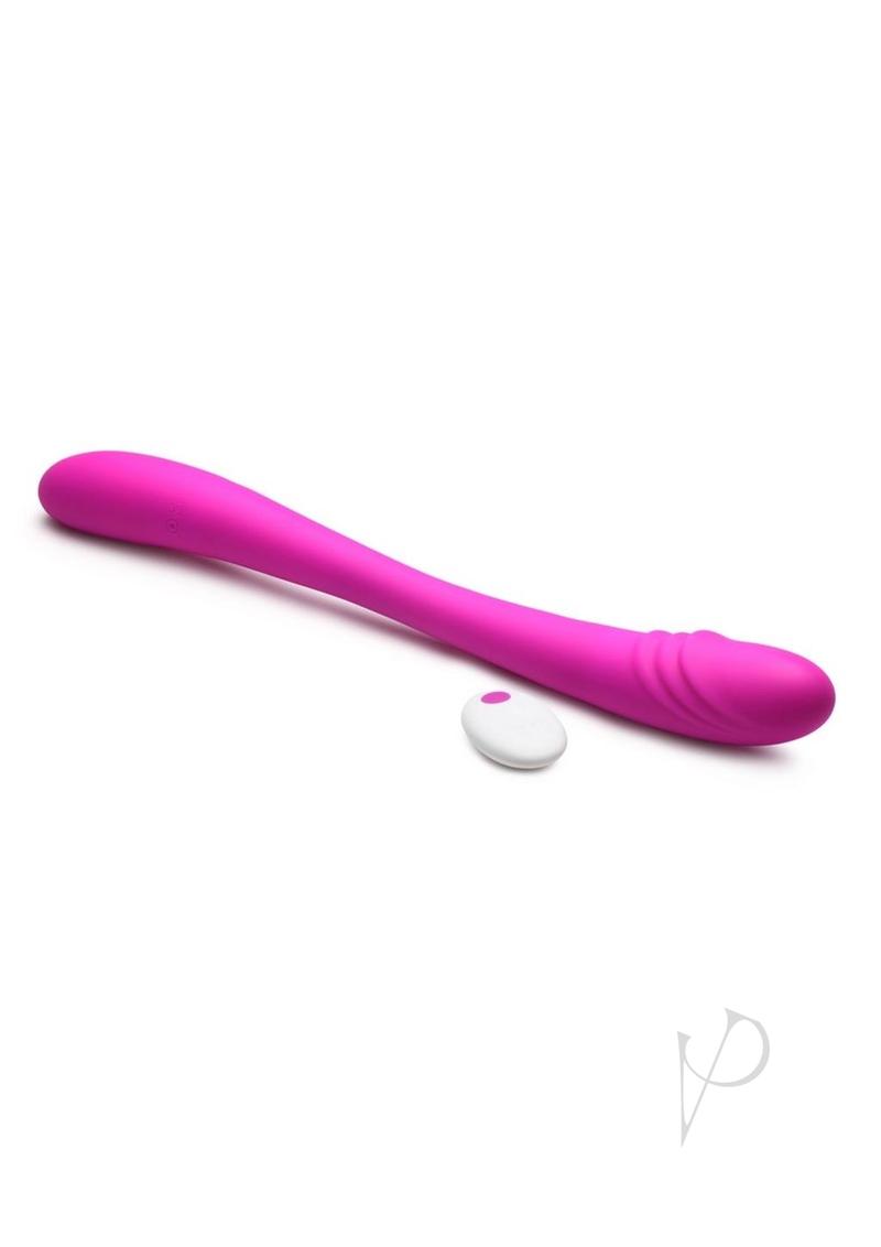 Inmi 7X Double Down Rechargeable Silicone Double Dildo with Remote Control - Purple