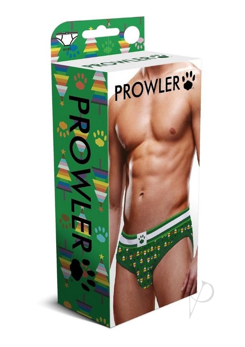 Prowler Christmas Tree Brief - XSmall - Green/Rainbow