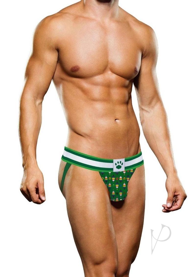 Prowler Christmas Tree Jock - Extra Small - Green/Rainbow