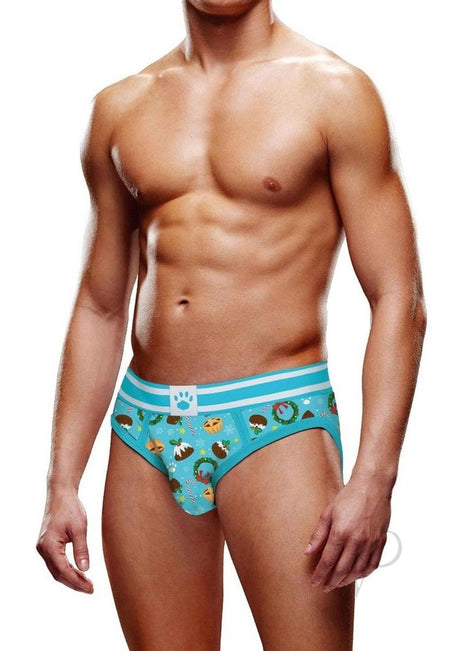 Prowler Christmas Pudding Brief - Extra Small - Blue/White