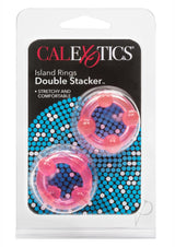 Island Rings Double Stacker Cock Rings (2 piece set) - Pink