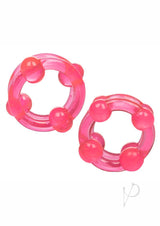 Island Rings Double Stacker Cock Rings (2 piece set) - Pink