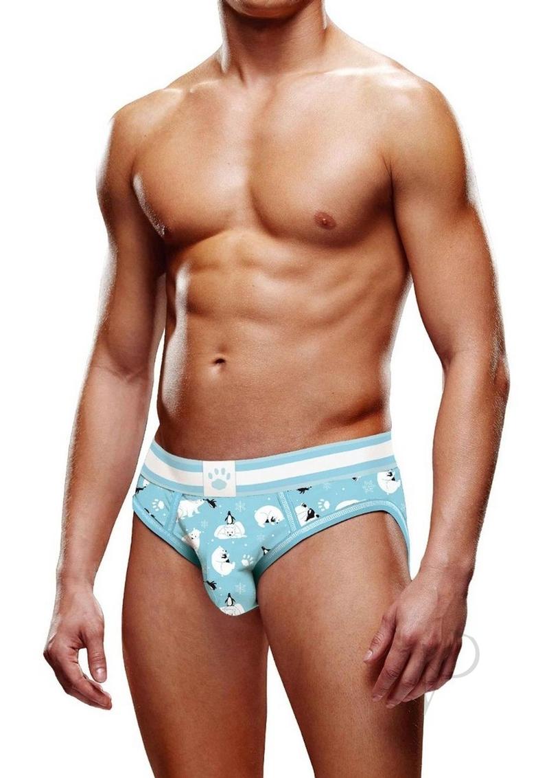 Prowler Winter Animals Open Brief - XSmall - Blue/White