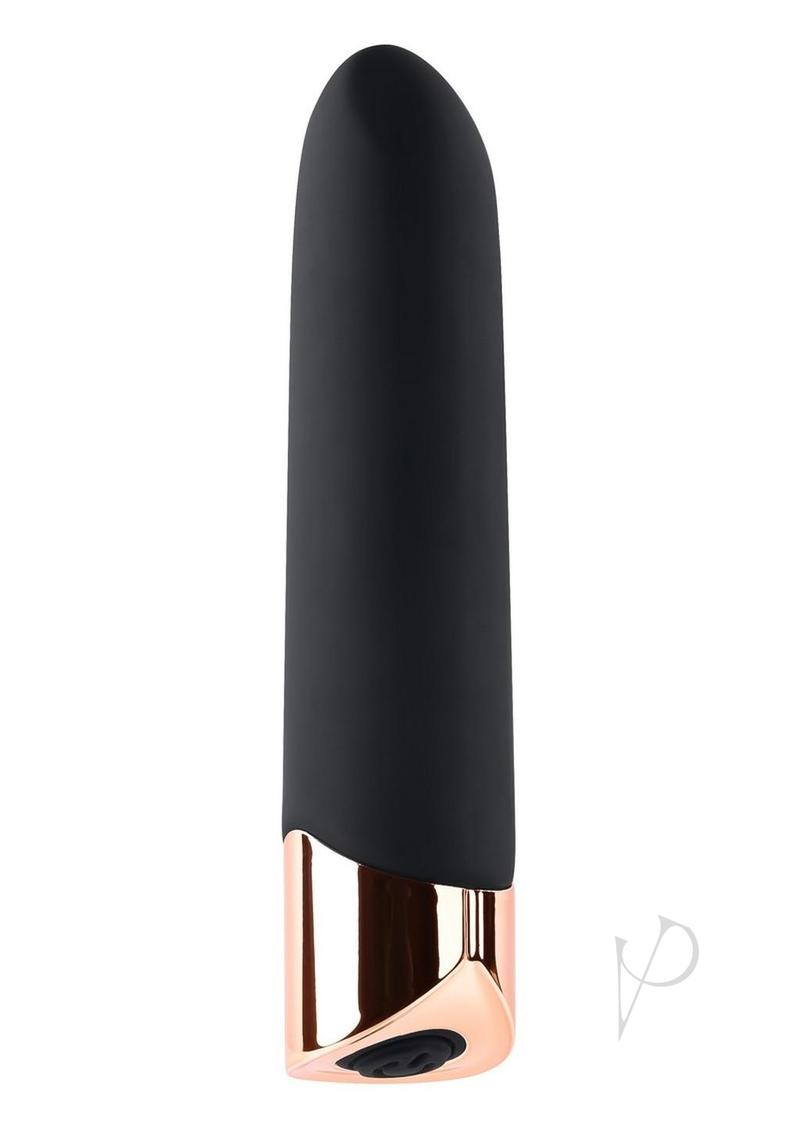 Gender X Gold Standard Rechargeable Silicone Bullet - Black/Rose Gold