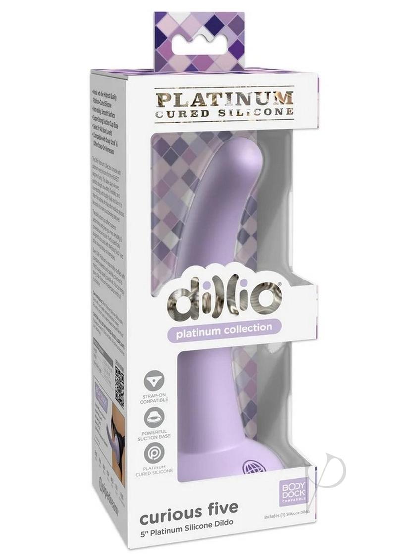 Dillio Platinum Curious Five Silicone Dildo 5in - Lavender
