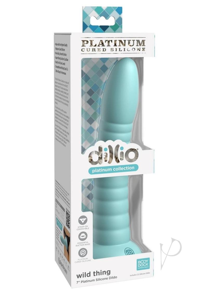 Dillio Platinum Wild Thing Silicone Dildo 7in - Teal