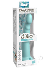 Dillio Platinum Slim Seven Silicone Dildo 7in - Teal