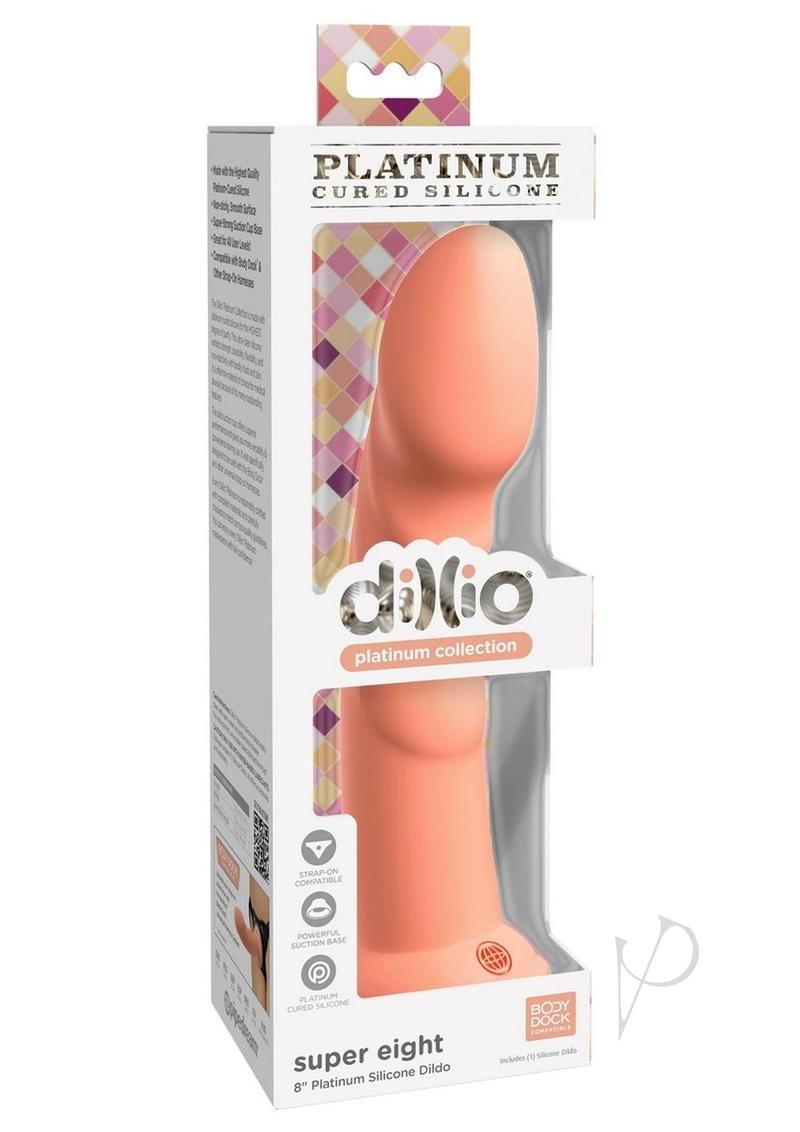 Dillio Platinum Super Eight Silicone Dildo 8in - Orange